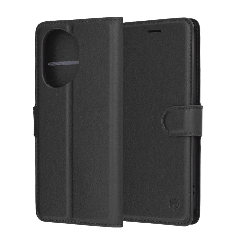 Cover til Honor 400, Techsuit, Leather Folio, Sort