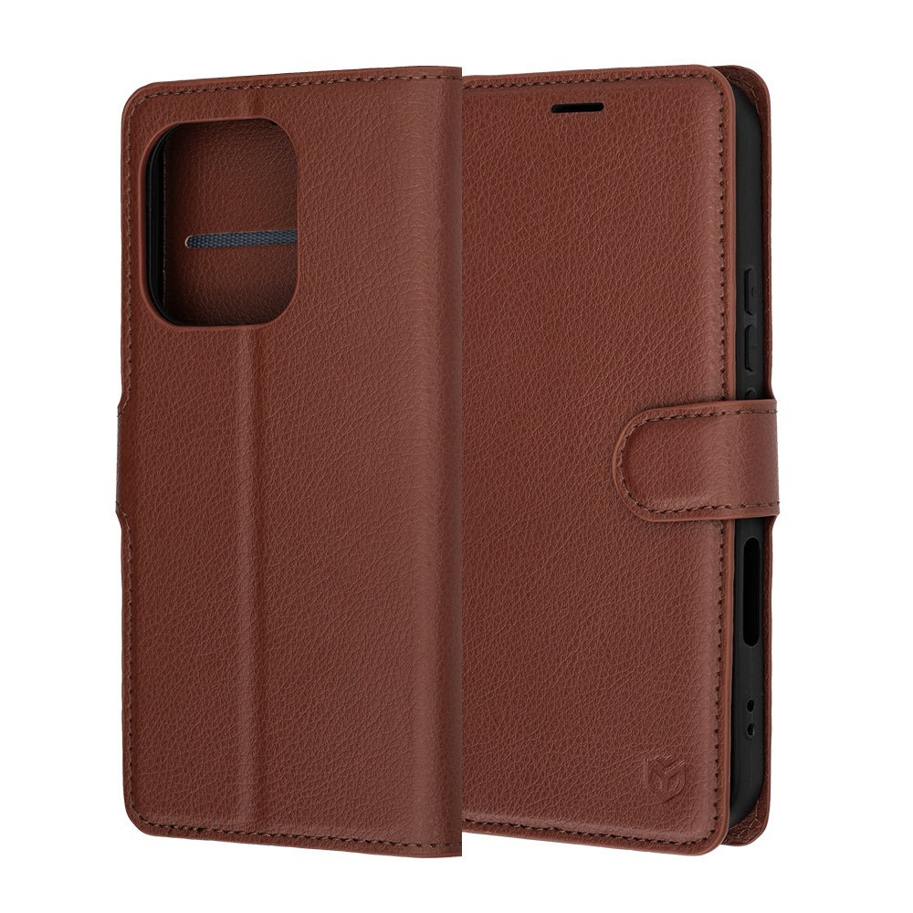 Etui til Honor 600 Lite, Techsuit, Leather Folio, Brun