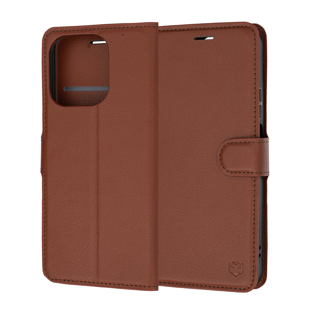 Cover til Honor 600 Smart, Techsuit, Leather Folio, Brun