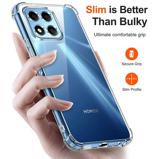 Cover til Honor 70 Lite / X6 / X8 5G, Techsuit, Stødabsorberende Klar, Transparent