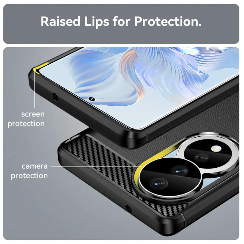 Cover til Honor 90 / 80, Techsuit, Carbon, Sort