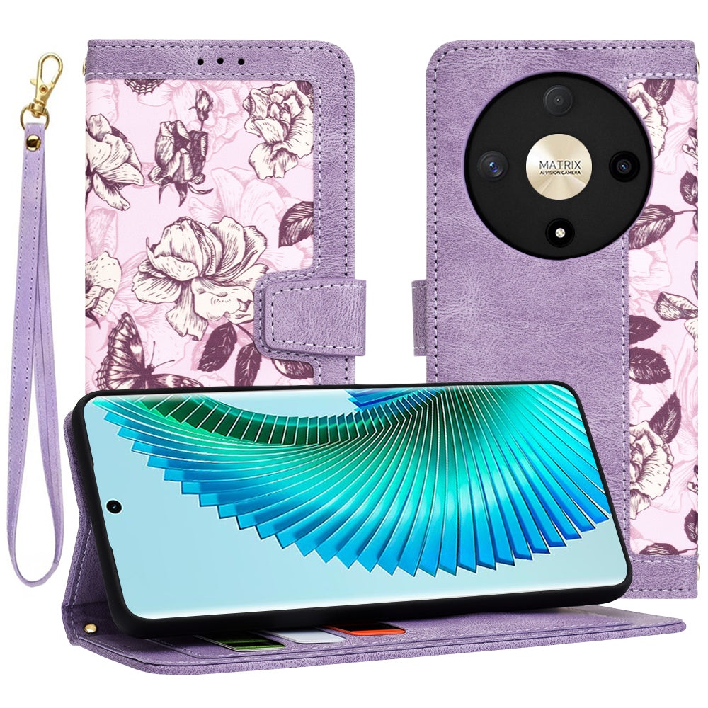 Cover til Honor Magic6 Lite, Techsuit, FlipCraft, Lilla
