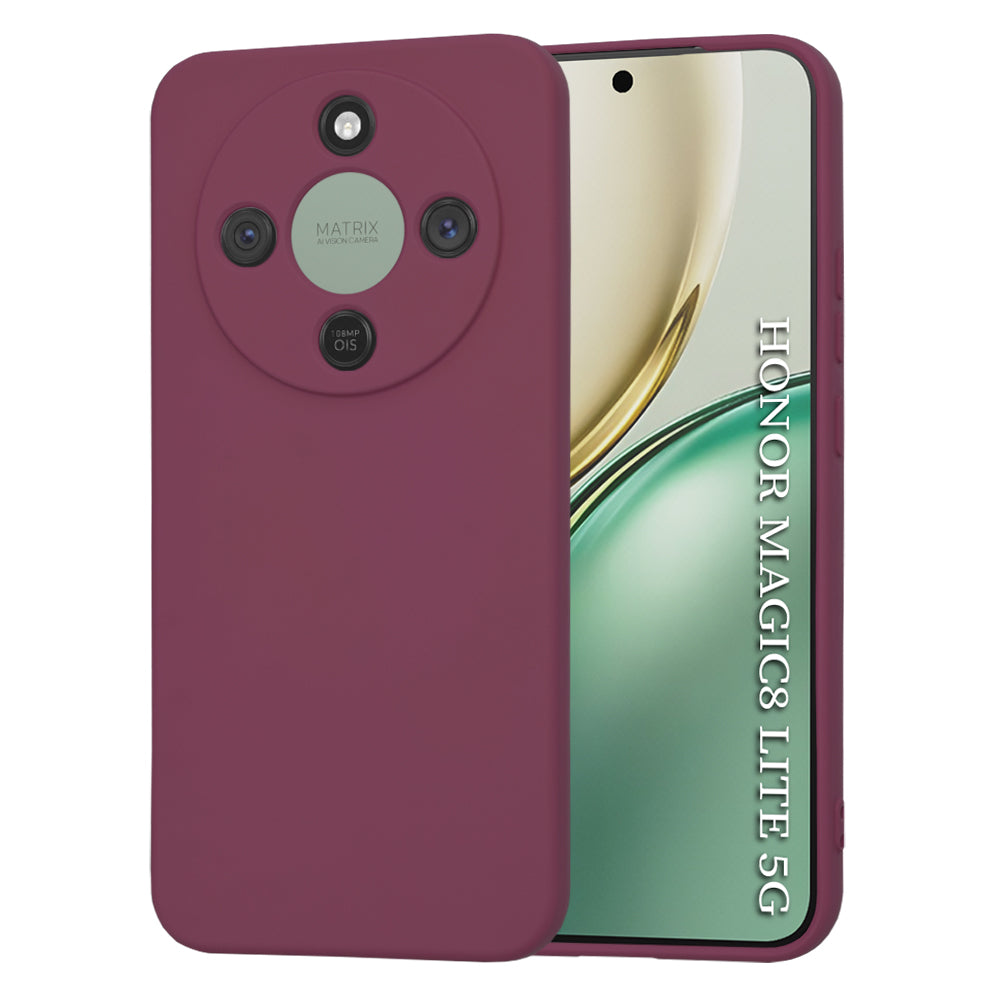 Etui til Honor Magic8 Lite, Techsuit, SoftFlex, Kirsebærrød