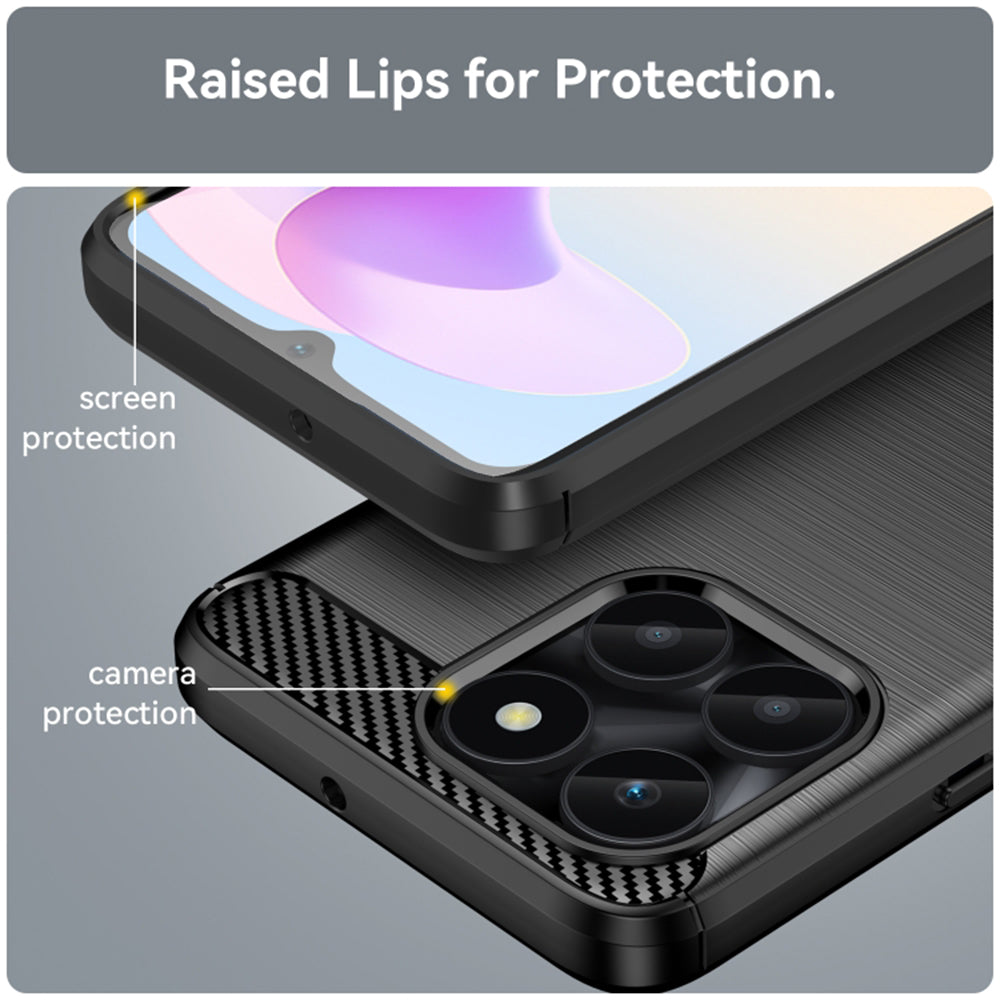 Cover til Honor X6a, Techsuit, Carbon, Sort