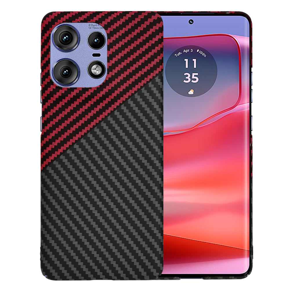 Cover til Motorola Edge 50 Pro, Techsuit, Carbonite FiberShell, Sort Rød