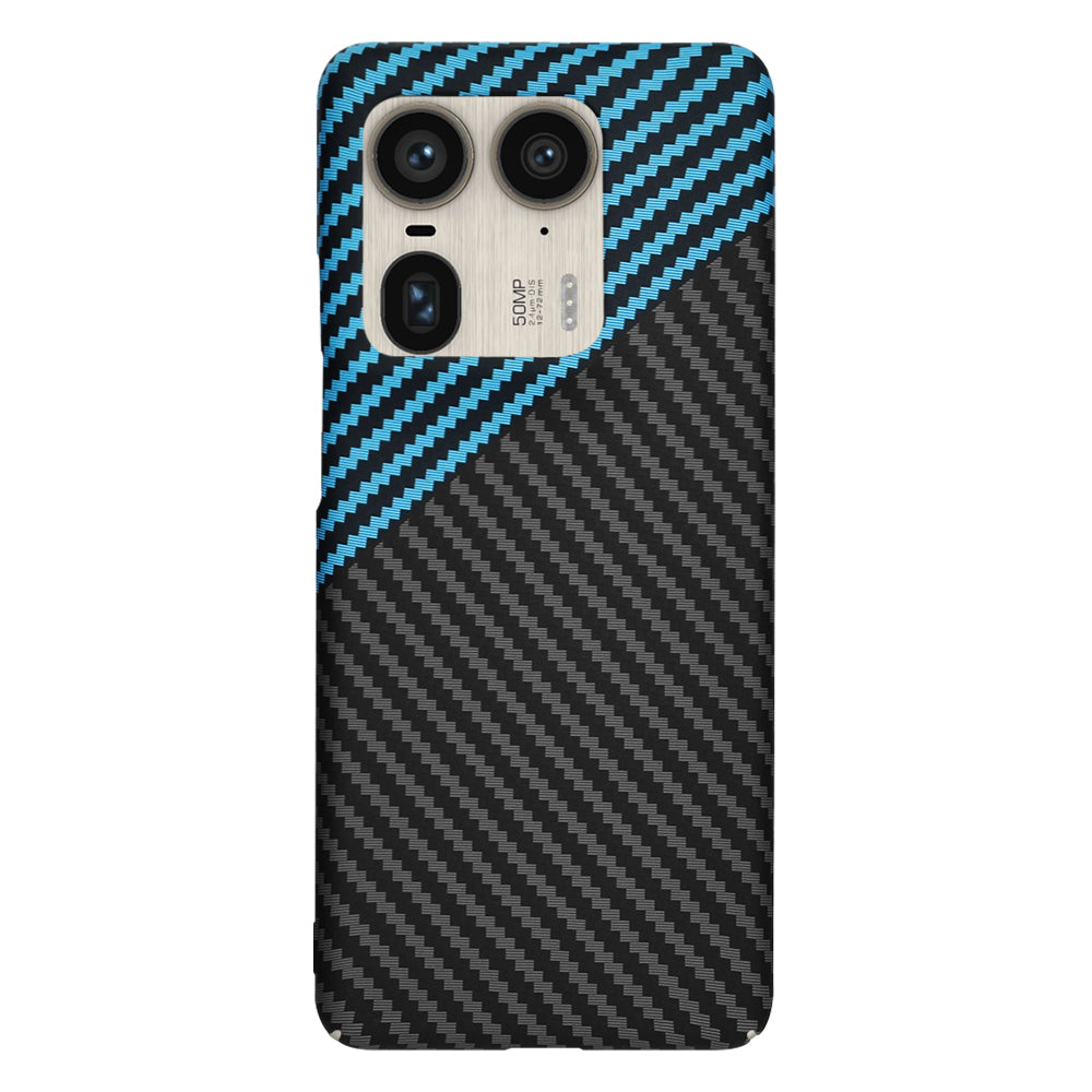 Cover til Motorola Edge 50 Ultra, Techsuit, Carbonite FiberShell, Sort Bleu