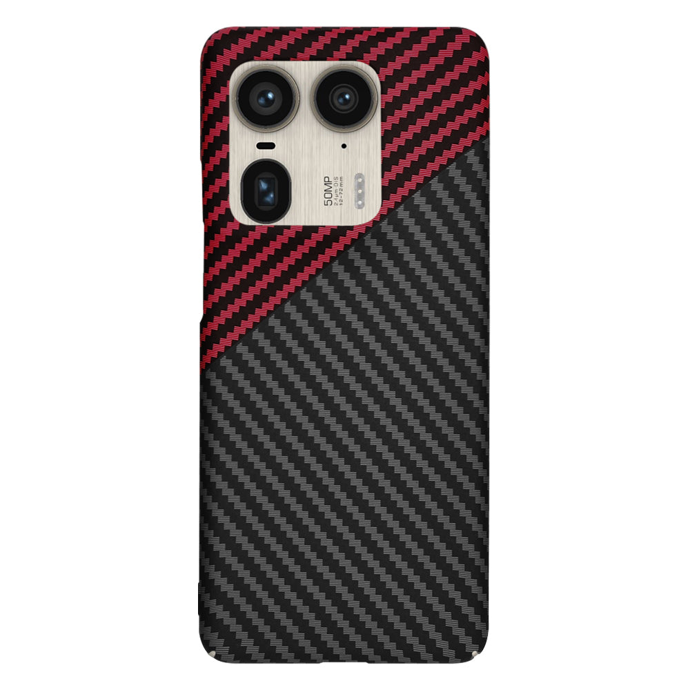 Cover til Motorola Edge 50 Ultra, Techsuit, Carbonite FiberShell, Sort Rød