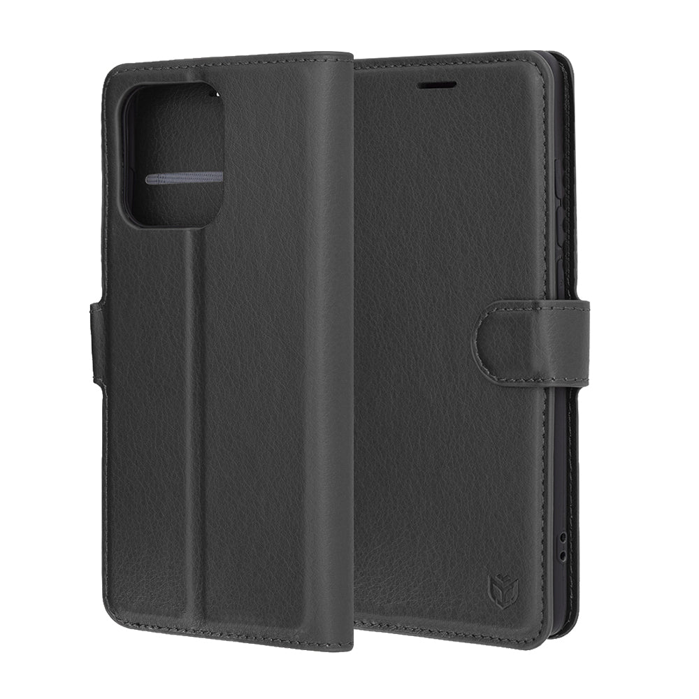 Cover til Motorola Edge 60 Fusion / Edge 60, Techsuit, Leather Folio, Sort
