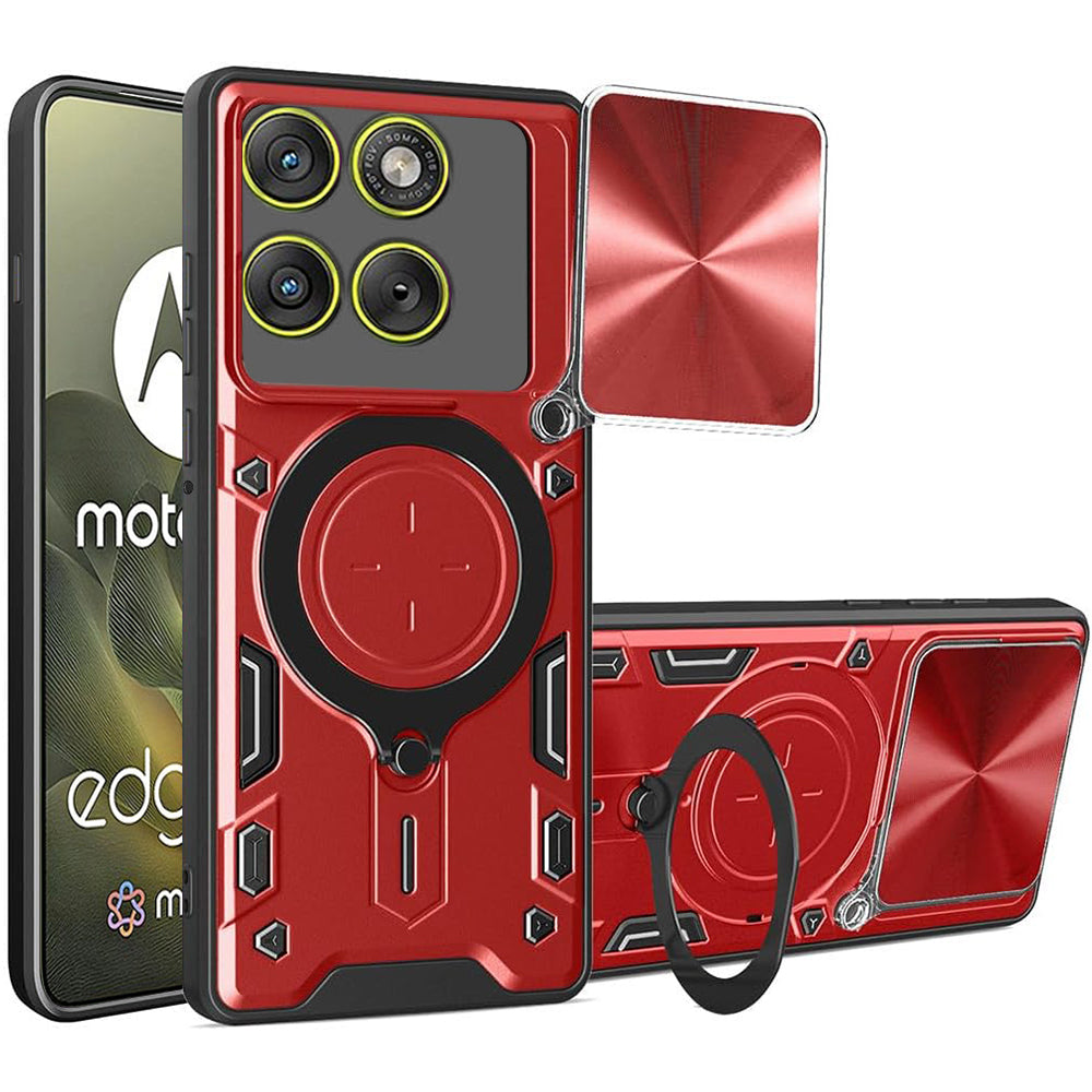 Case for Motorola Edge 70, Techsuit, CamGuard Pro, Red