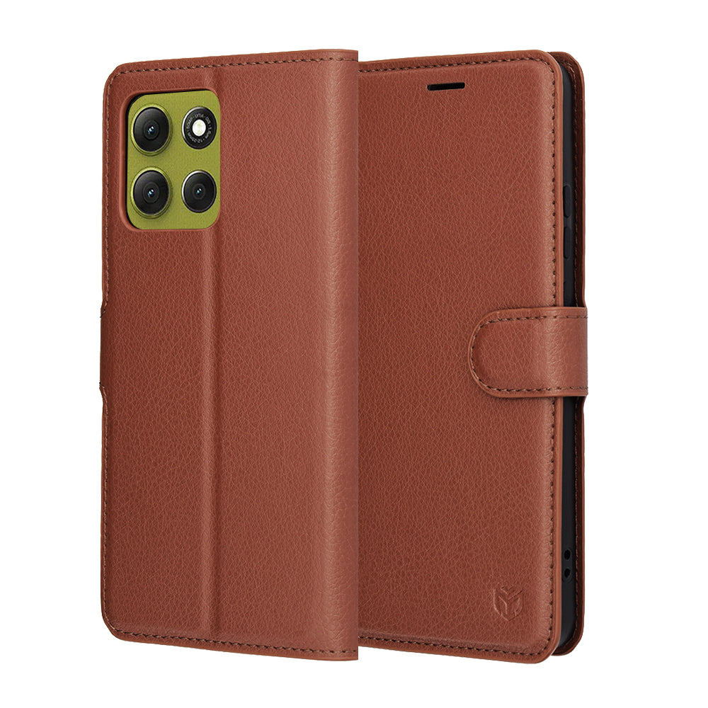 Etui til Motorola Moto G86, Techsuit, Leather Folio, Brun