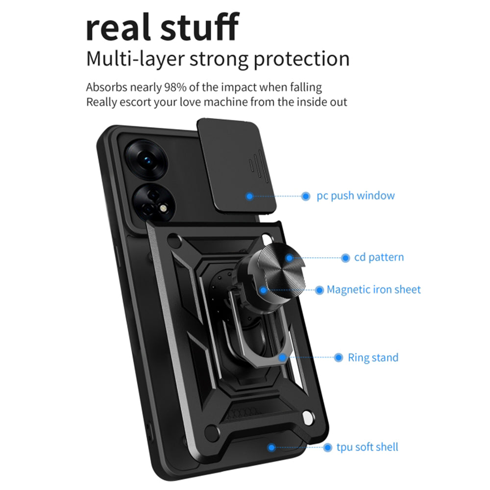 Etui til Oppo A78 4G, Techsuit, CamShield, Grøn