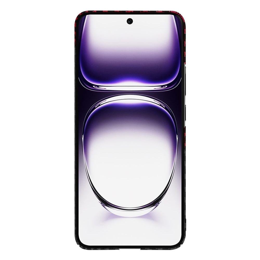 Cover til Oppo Reno12, Techsuit, Carbonite FiberShell, Sort Rød