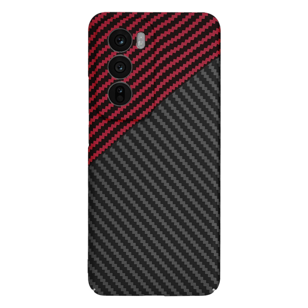 Cover til Oppo Reno12, Techsuit, Carbonite FiberShell, Sort Rød