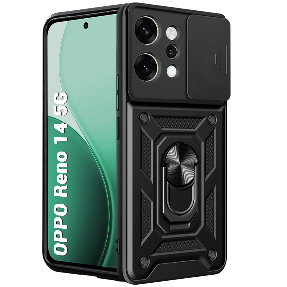 Cover til Oppo Reno14, Techsuit, CamShield, Sort