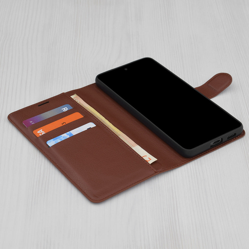 Case for Oppo Reno14, Techsuit, Leather Folio, Brown