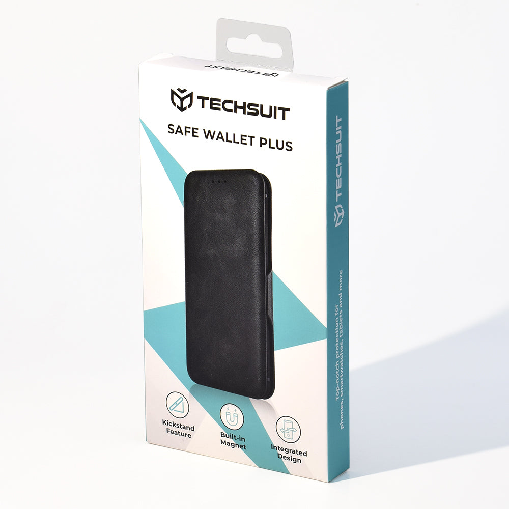 Etui til Oppo Reno14, Techsuit, Safe Wallet Plus, Sort