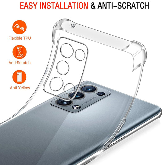 Cover til Oppo Reno6 Pro 5G (Snapdragon), Techsuit, Stødabsorberende Klar, Transparent