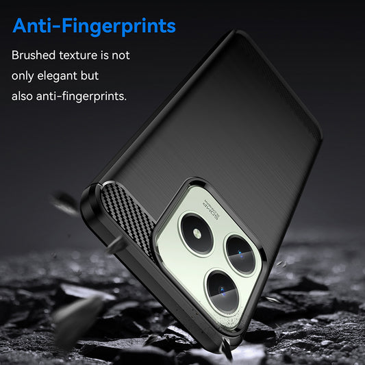 Cover til Realme C63 / C61, Techsuit, Carbon, Sort