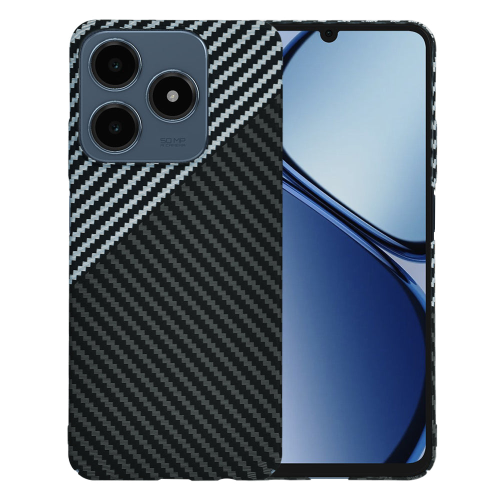 Cover til Realme C63 / C61, Techsuit, Carbonite FiberShell, Sort Grå