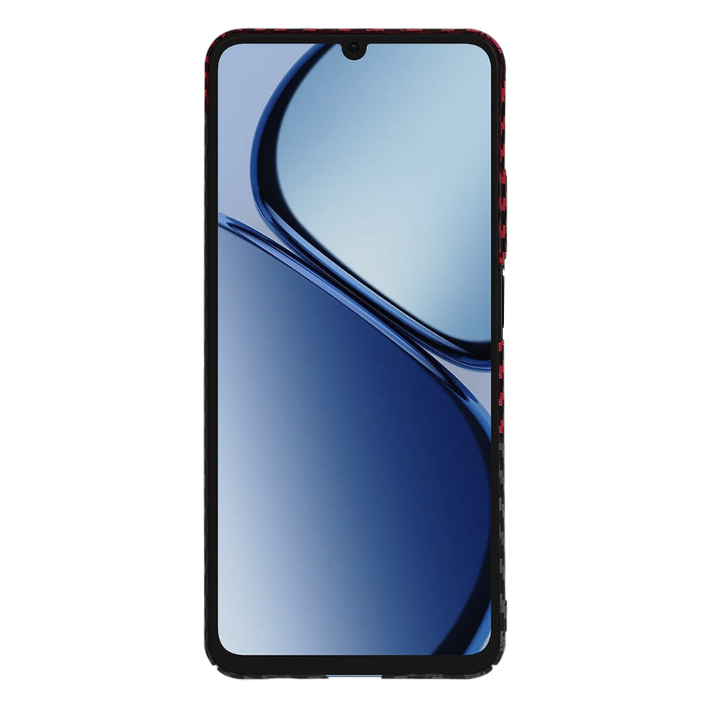 Cover til Realme C63 / C61, Techsuit, Carbonite FiberShell, Sort Rød