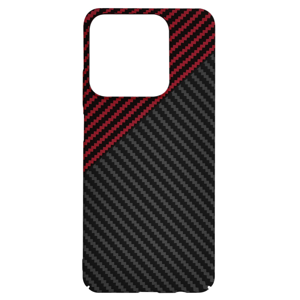 Cover til Realme C63 / C61, Techsuit, Carbonite FiberShell, Sort Rød