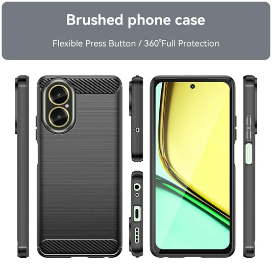 Cover til Realme C67 4G, Techsuit, Carbon, Sort