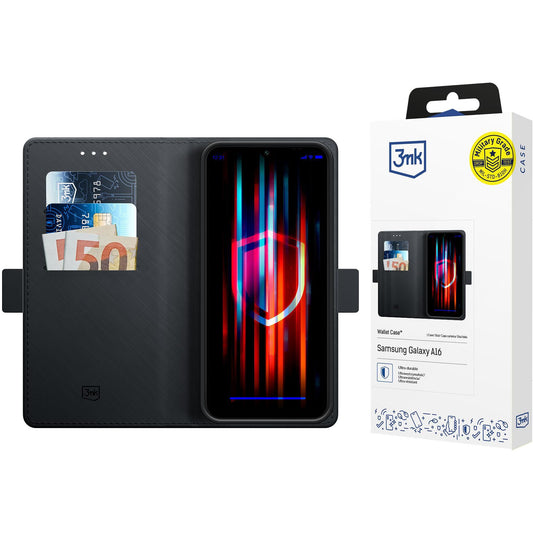 Etui til Samsung Galaxy A16 5G A166 / A16 4G A165, 3MK, Pung, Sort