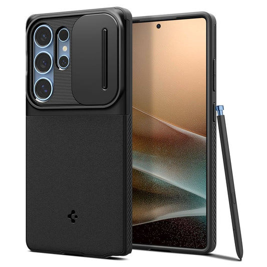 Etui til Samsung Galaxy S25 Ultra S938, Spigen, OPTIK ARMOR, Sort ACS08969