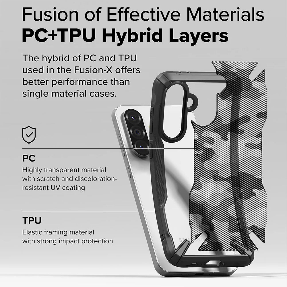 Etui til Samsung Galaxy A56 A566 / A36 A366, Ringke, Fusion X Camo, Sort