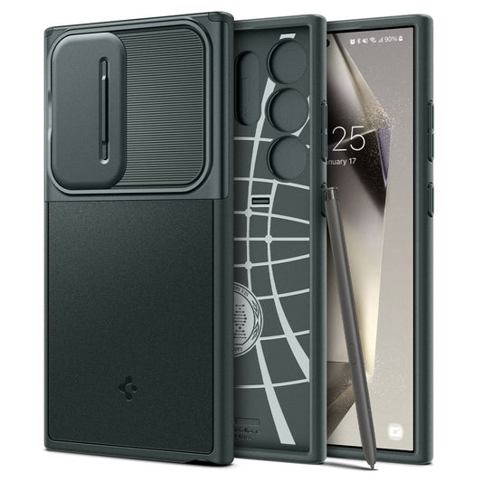 Taske til Samsung Galaxy S24 Ultra S928, Spigen, OPTIK ARMOR, Grøn ACS07314