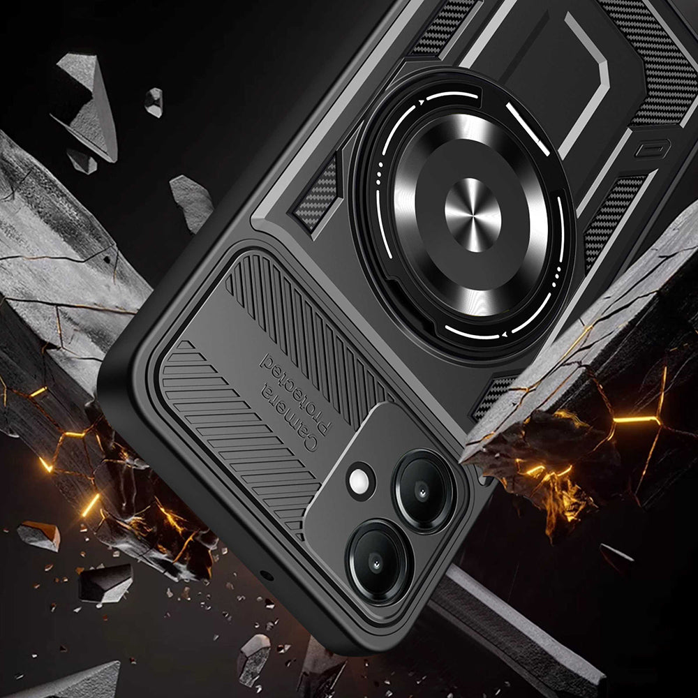 Etui til Samsung Galaxy A07 4G A075, Techsuit, RuggedCam, Sort