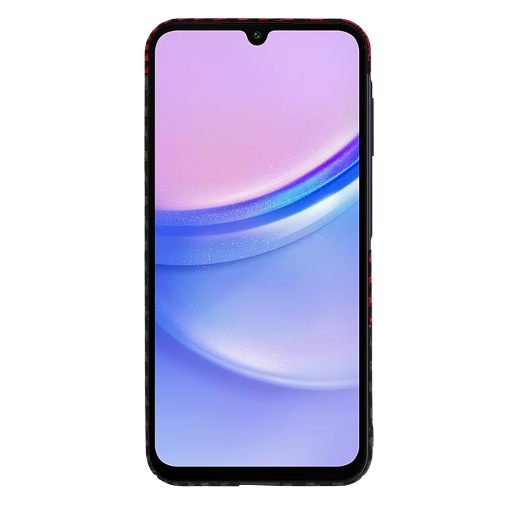 Cover til Samsung Galaxy A15 5G A156 / A15 A155, Techsuit, Carbonite FiberShell, Sort Rød