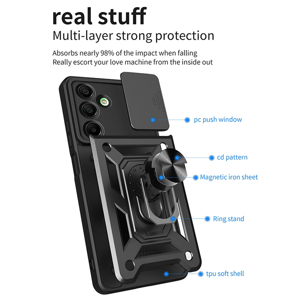 Cover til Samsung Galaxy A16 5G A166 / A16 4G A165, Techsuit, CamShield, Sort
