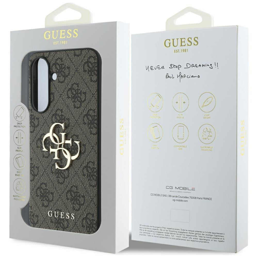 Etui til Samsung Galaxy A36 A366, Guess, 4G Big Logo, Brun
