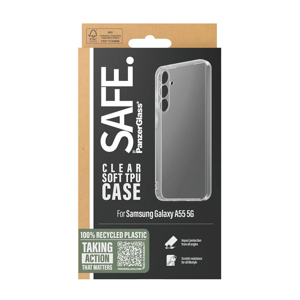 Etui til Samsung Galaxy A55 5G A556, PanzerGlass, Safe., Gennemsigtig