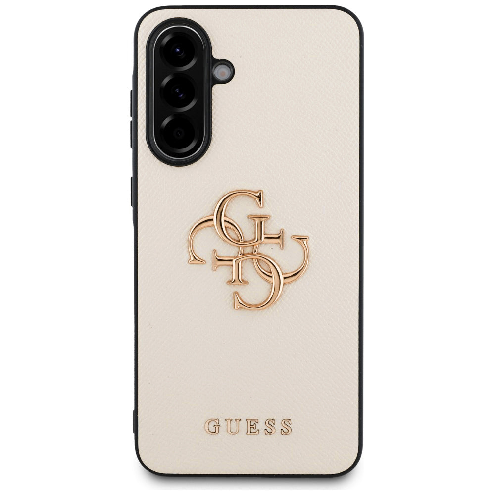 Etui til Samsung Galaxy A56 A566, Guess, 4G Grained Big and Classic Logo, Beige