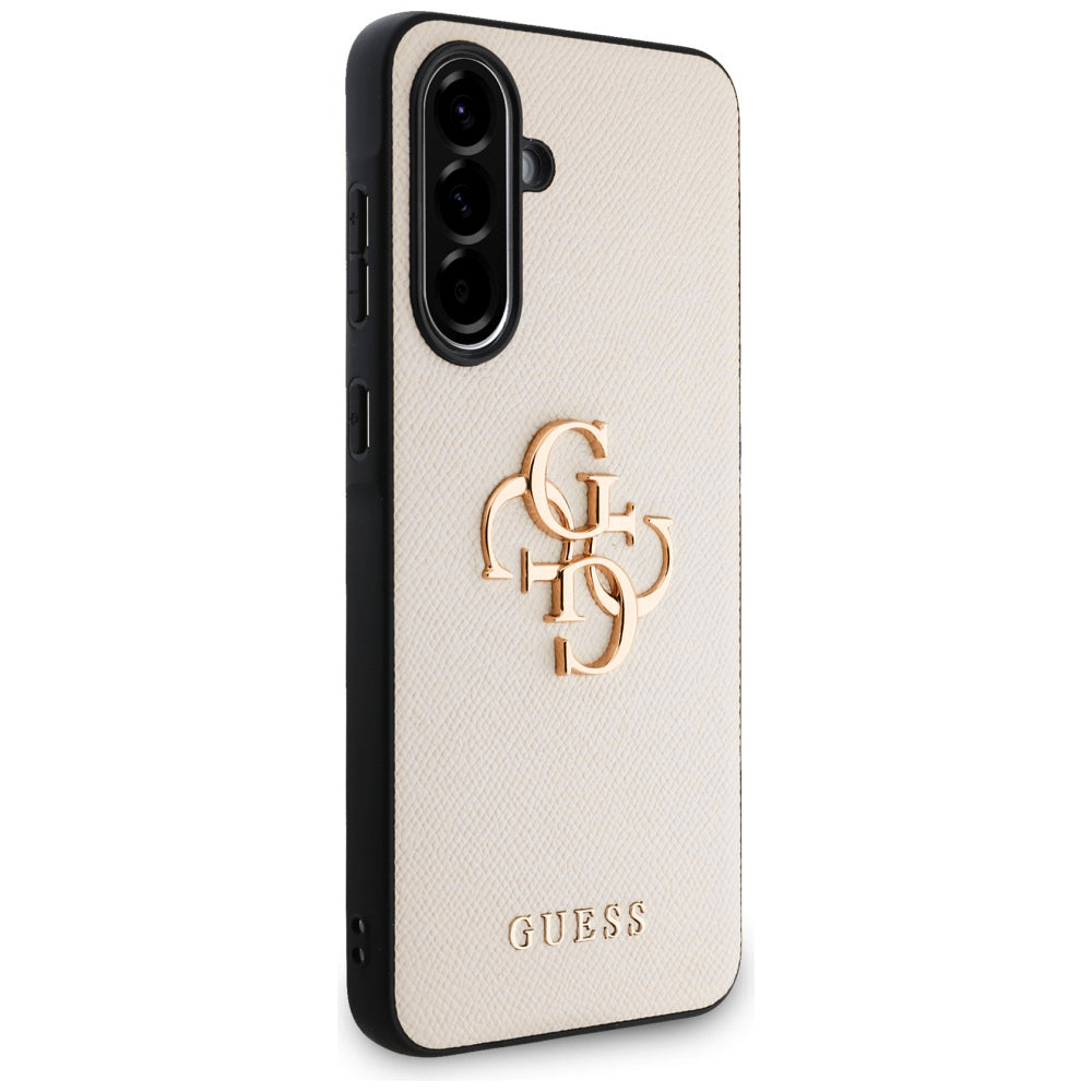 Etui til Samsung Galaxy A56 A566, Guess, 4G Grained Big and Classic Logo, Beige