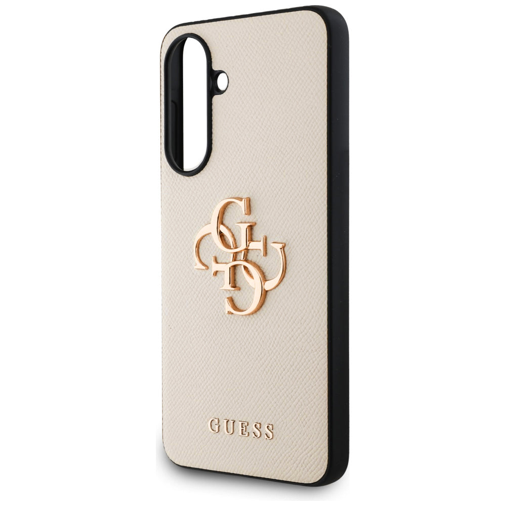 Etui til Samsung Galaxy A56 A566, Guess, 4G Grained Big and Classic Logo, Beige