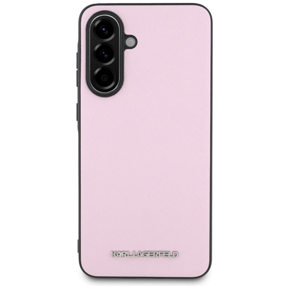 Etui til Samsung Galaxy A56 A566, Karl Lagerfeld, Saffiano Metal Logo, Pink