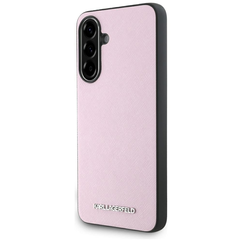 Etui til Samsung Galaxy A56 A566, Karl Lagerfeld, Saffiano Metal Logo, Pink