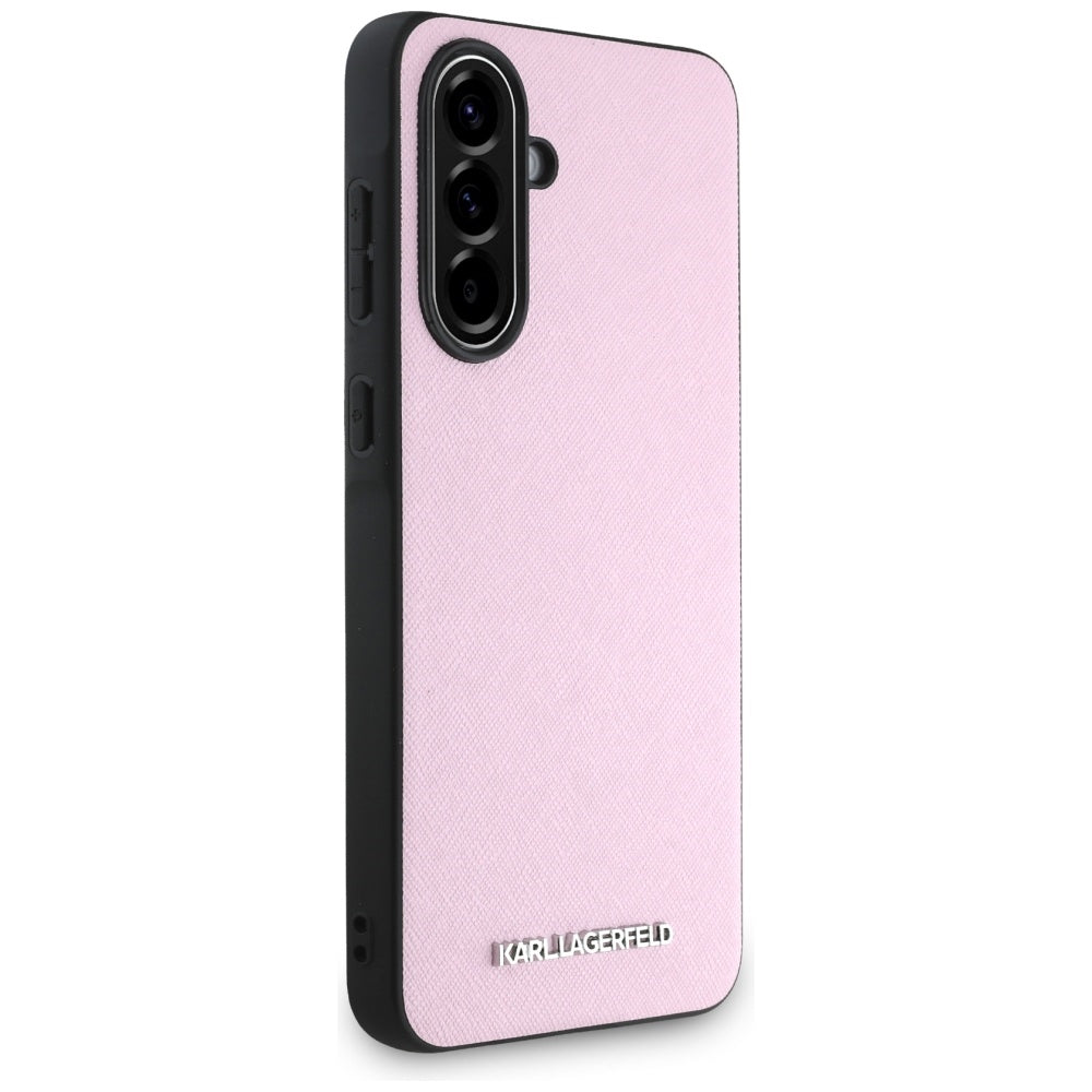 Etui til Samsung Galaxy A56 A566, Karl Lagerfeld, Saffiano Metal Logo, Pink