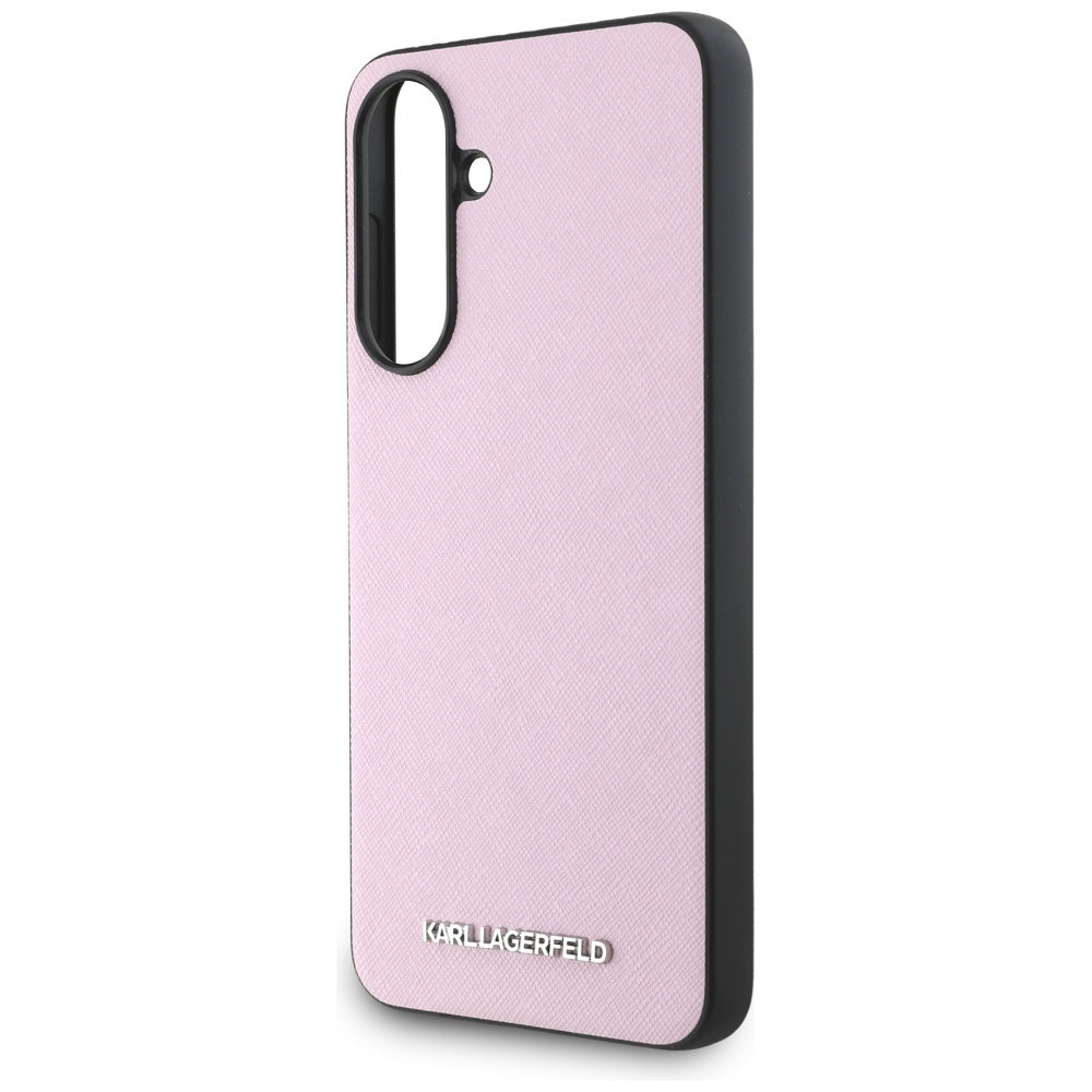 Etui til Samsung Galaxy A56 A566, Karl Lagerfeld, Saffiano Metal Logo, Pink