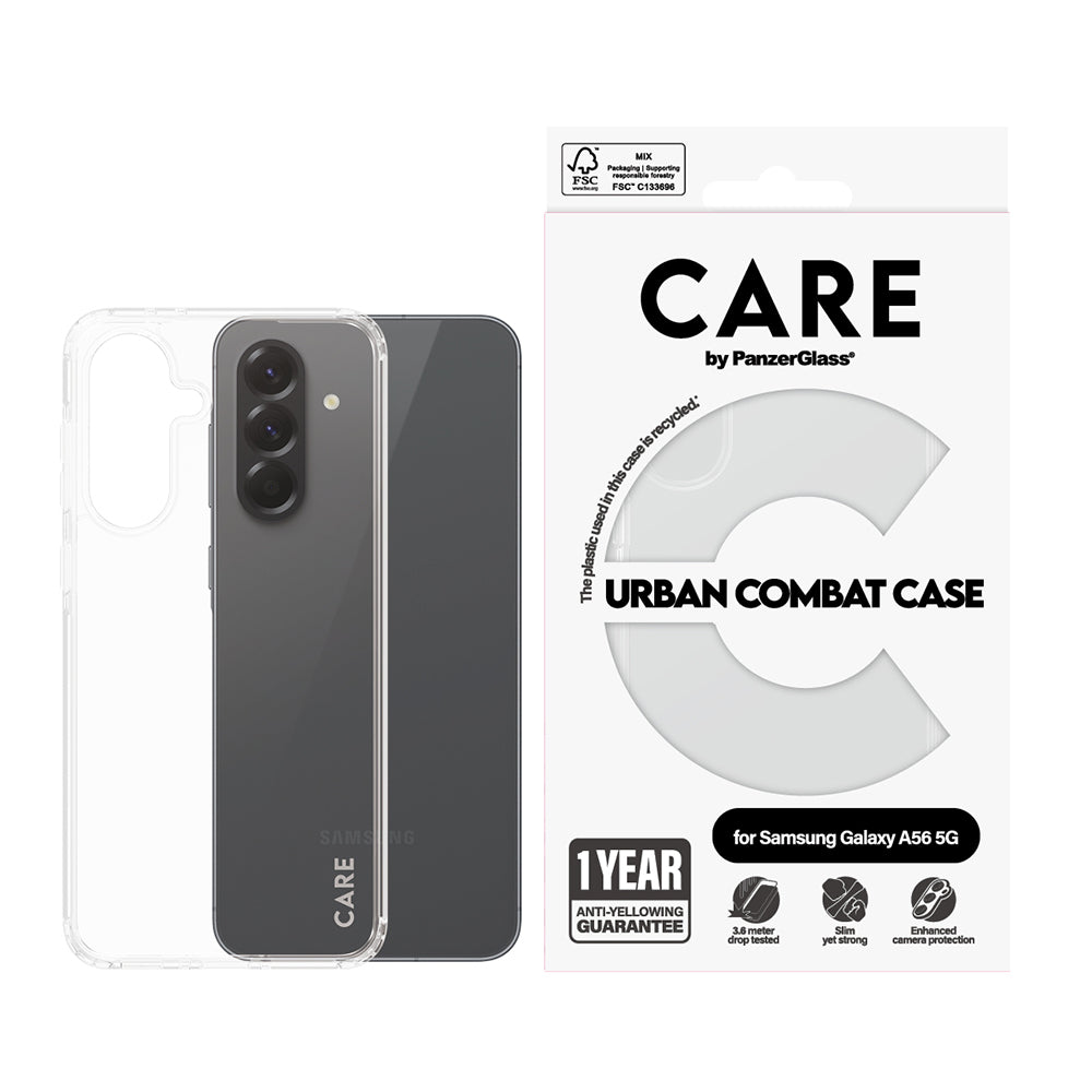 Etui til Samsung Galaxy A56 A566, PanzerGlass, Urban Combat Care, Transparent