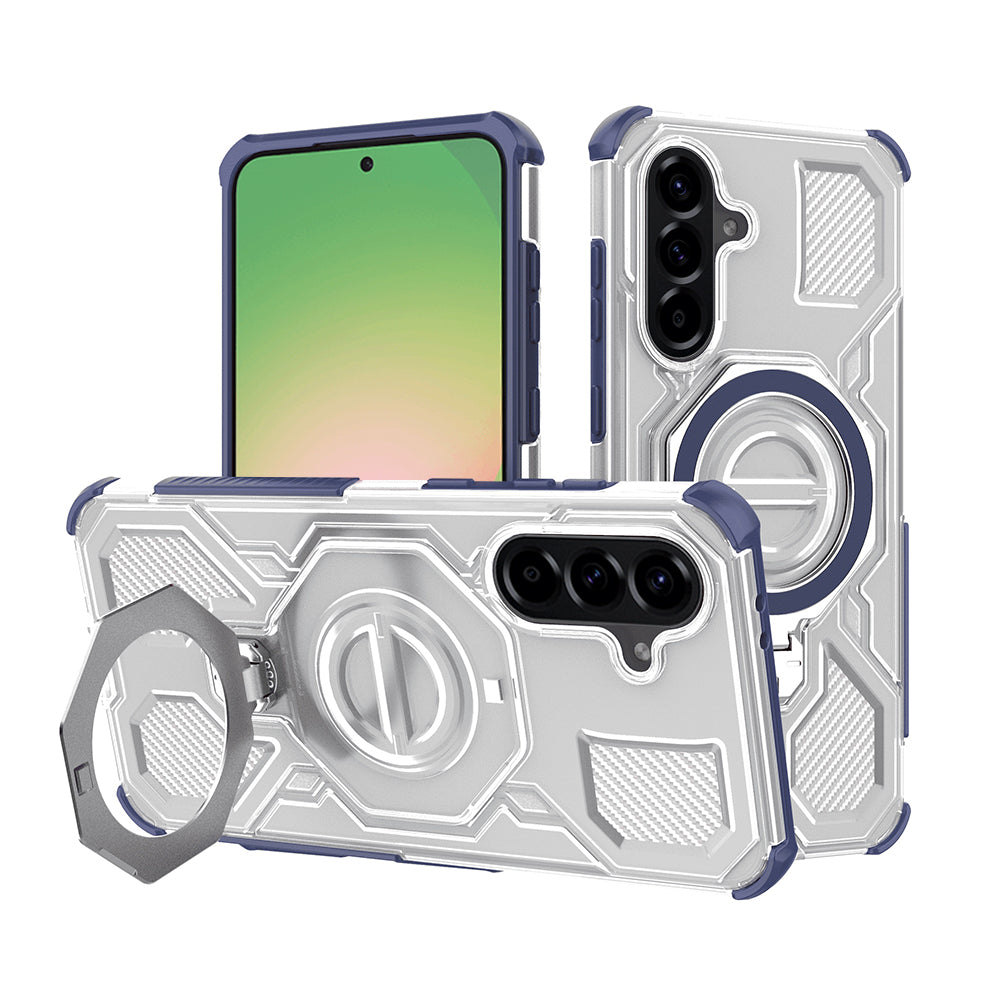 Etui til Samsung Galaxy A56 A566, Techsuit, Carbon Shield Pro, Blå