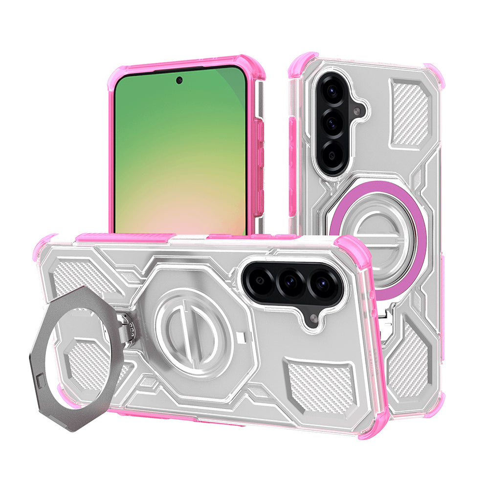 Etui til Samsung Galaxy A56 A566, Techsuit, Carbon Shield Pro, Pink
