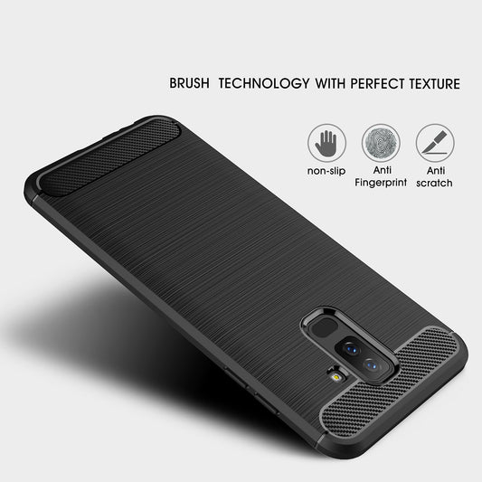 Cover til Samsung Galaxy A6 Plus (2018) A605, Techsuit, Carbon, Sort