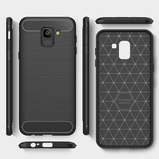 Cover til Samsung Galaxy J6 J600, Techsuit, Carbon, Sort