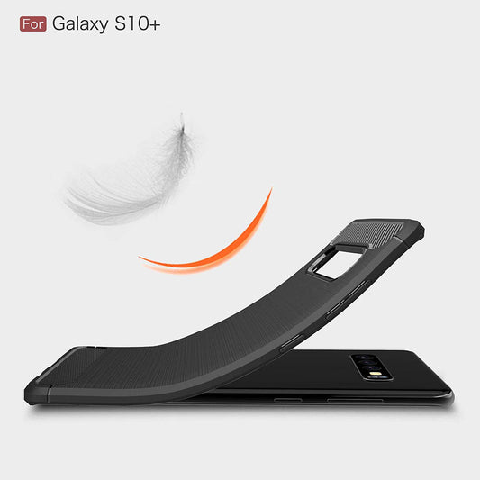 Cover til Samsung Galaxy S10+ G975, Techsuit, Carbon, Sort