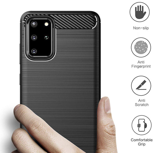 Cover til Samsung Galaxy S20+ 5G G986 / S20+ G985, Techsuit, Carbon, Sort