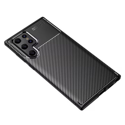 Cover til Samsung Galaxy S22 Ultra 5G S908, Techsuit, CarbonFiber, Sort